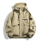 Three-in-One Men Khaki Windproof Jacket