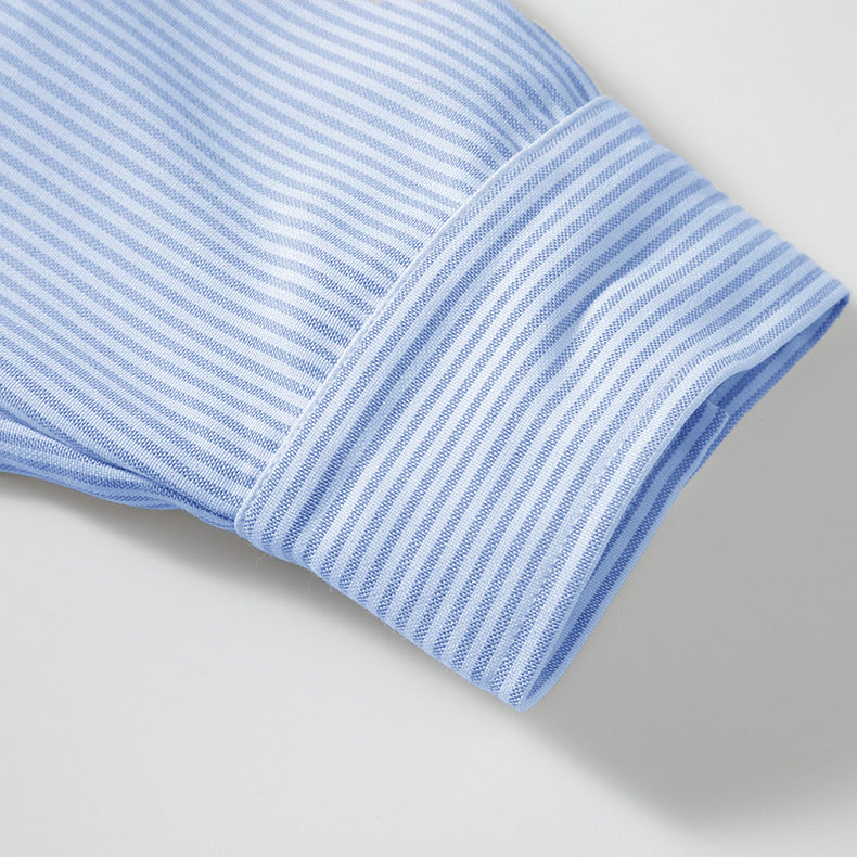 Windproof Moonlight Blue Striped Shirt