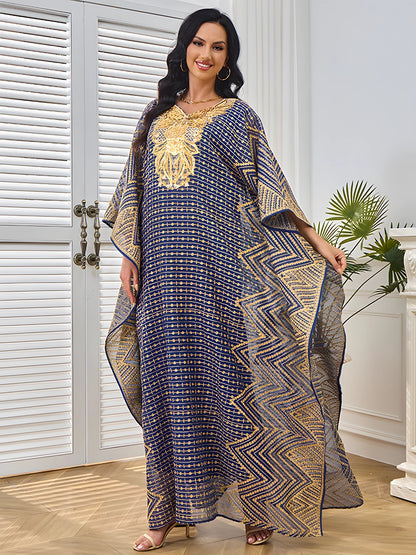 Embroidery Beaded Collar Flower Large Two-piece Jalabiya