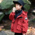 Three-in-One Boys Windbreaker Red Coat