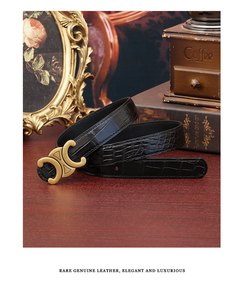 Wide Crocodile Belt