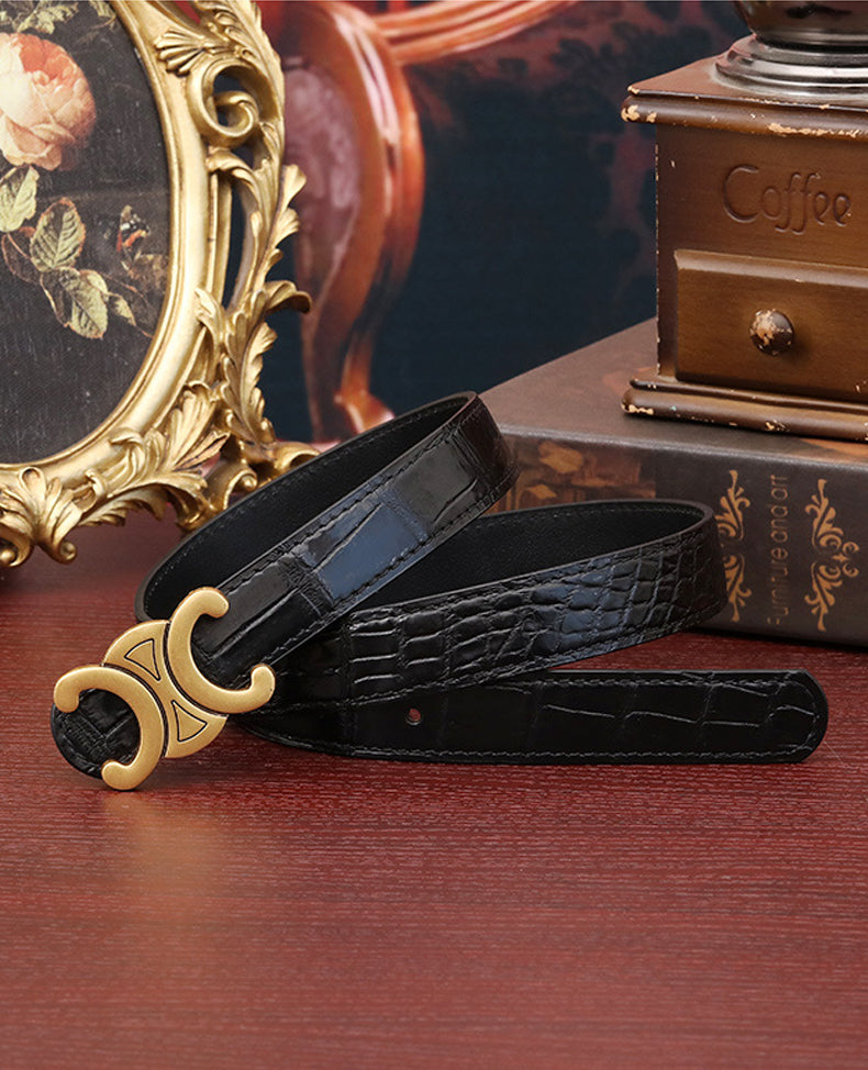 Wide Crocodile Belt