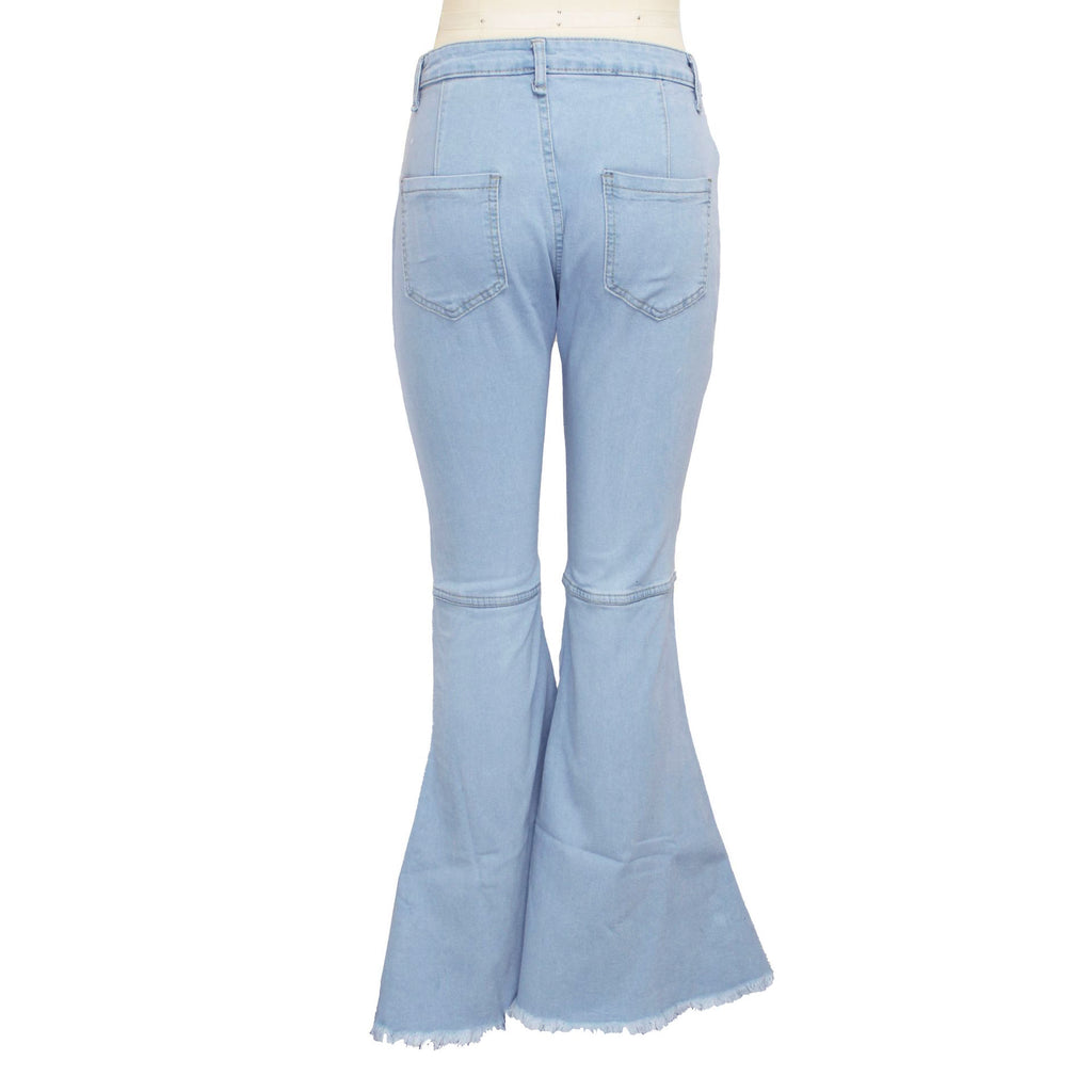 High-Waisted Slim Stretch Light Blue Denim