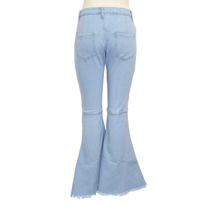 High-Waisted Slim Stretch Light Blue Denim