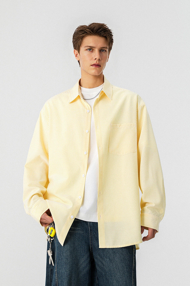 Windproof Yellow Striped Shirt