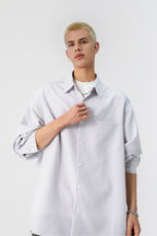 Windproof Gray Striped Shirt