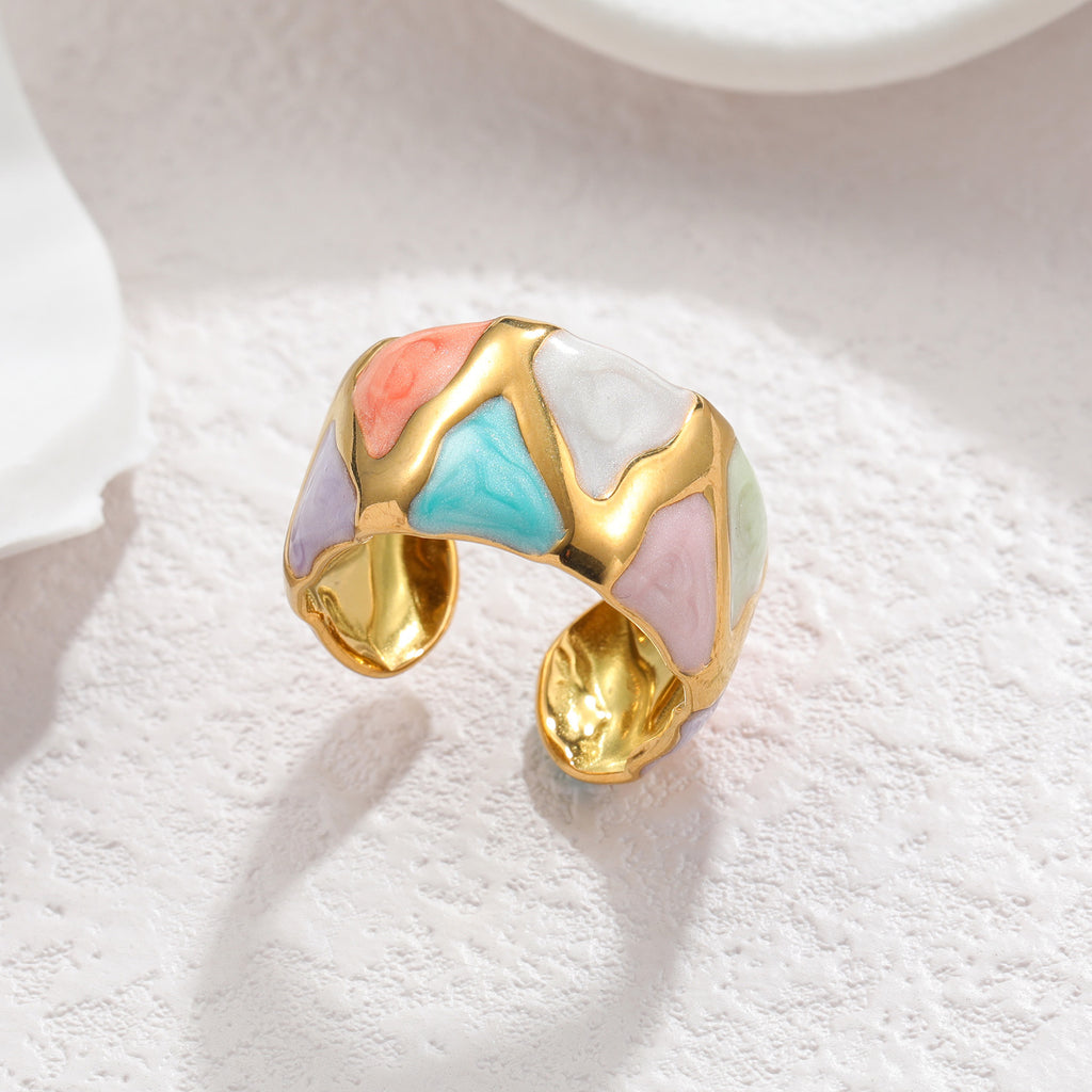 Stainless Steel 18K Gold Color Ring