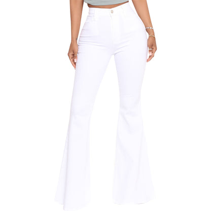 High-Waisted Slim Stretch White Denim