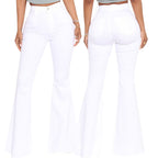 High-Waisted Slim Stretch White Denim
