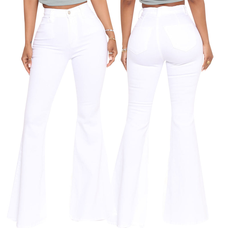 High-Waisted Slim Stretch White Denim