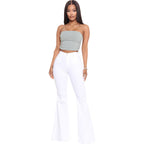 High-Waisted Slim Stretch White Denim
