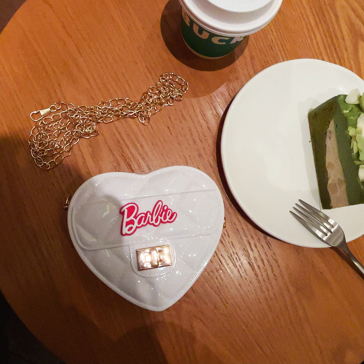 Luxury Crossbody Heart Mini White Bag