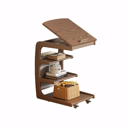 Solid Wood Movable Sofa Side Table