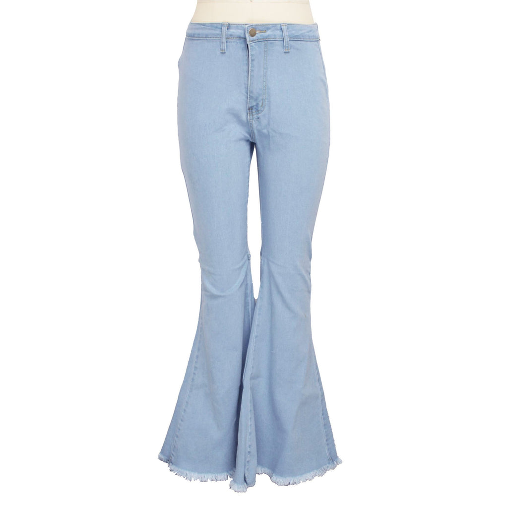 High-Waisted Slim Stretch Light Blue Denim