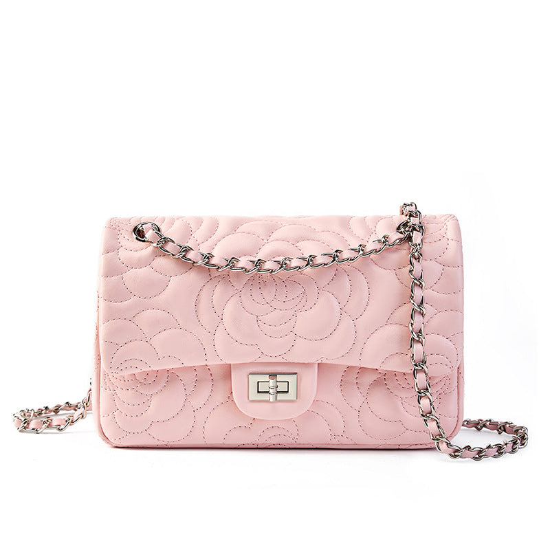 Genuine Leather Pink Crossbody Bag