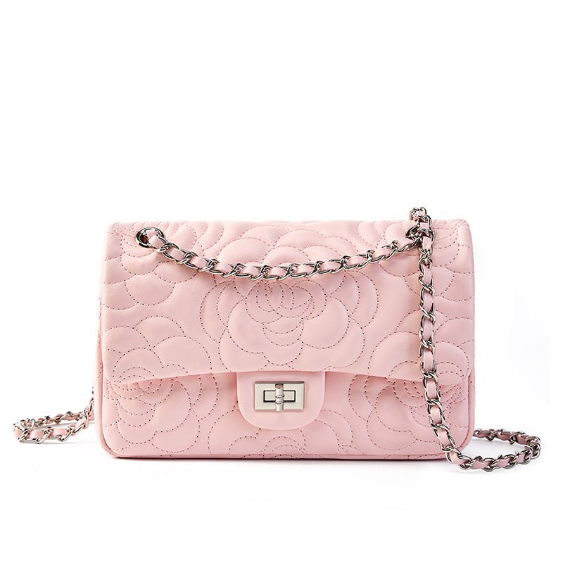 Genuine Leather Pink Crossbody Bag