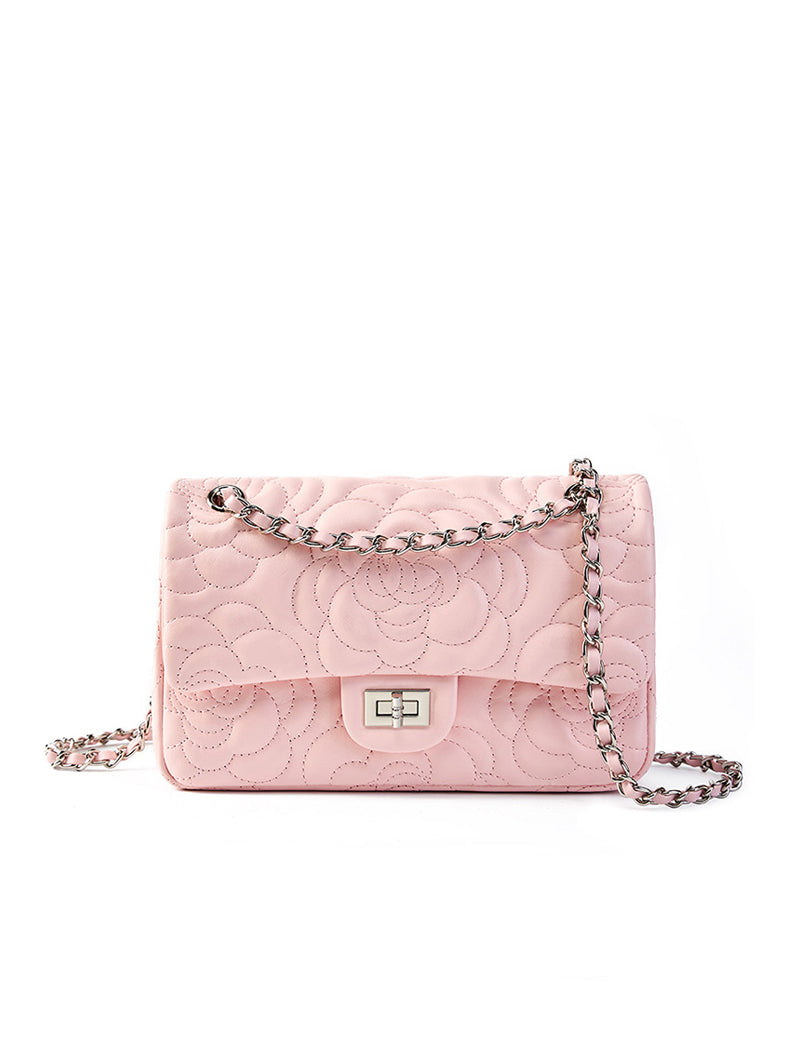 Genuine Leather Pink Crossbody Bag