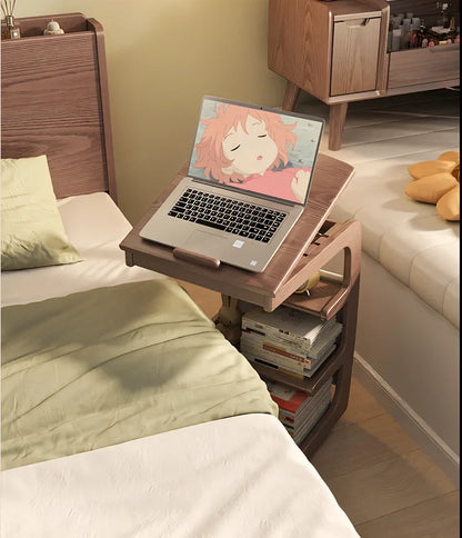 Solid Wood Movable Sofa Side Table