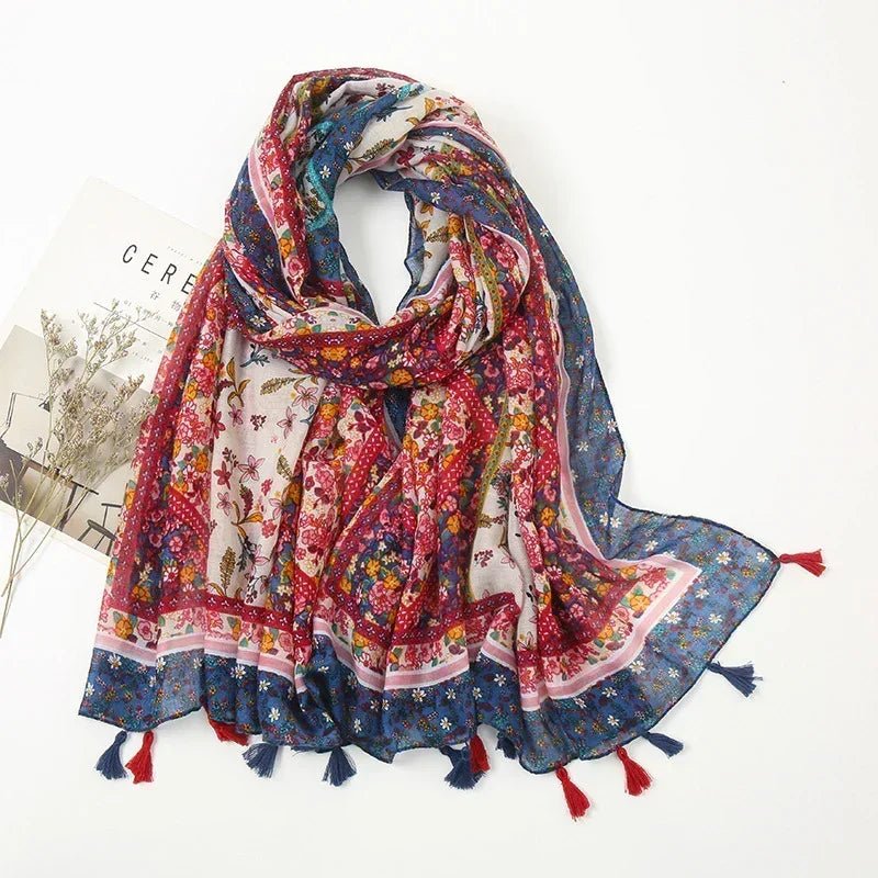 Vintage Stitching Bohemian Cashew Boho Garden Scarf