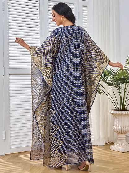 Embroidery Beaded Collar Flower Large Two-piece Jalabiya