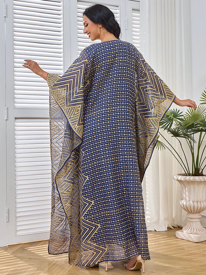 Embroidery Beaded Collar Flower Large Two-piece Jalabiya