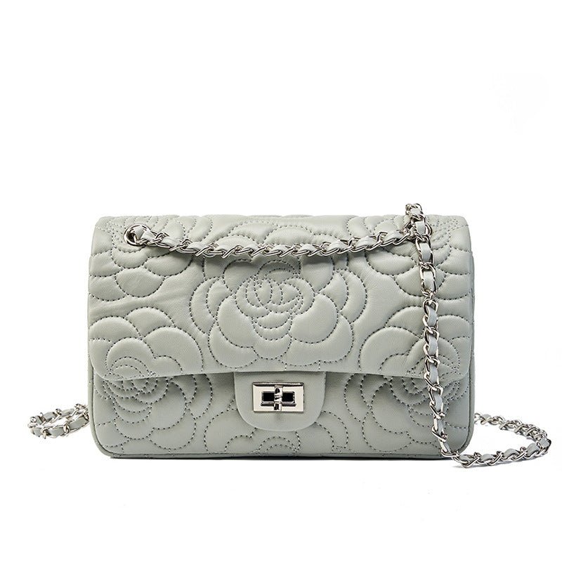 Genuine Leather Grey Crossbody Bag