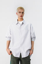 Windproof Gray Striped Shirt