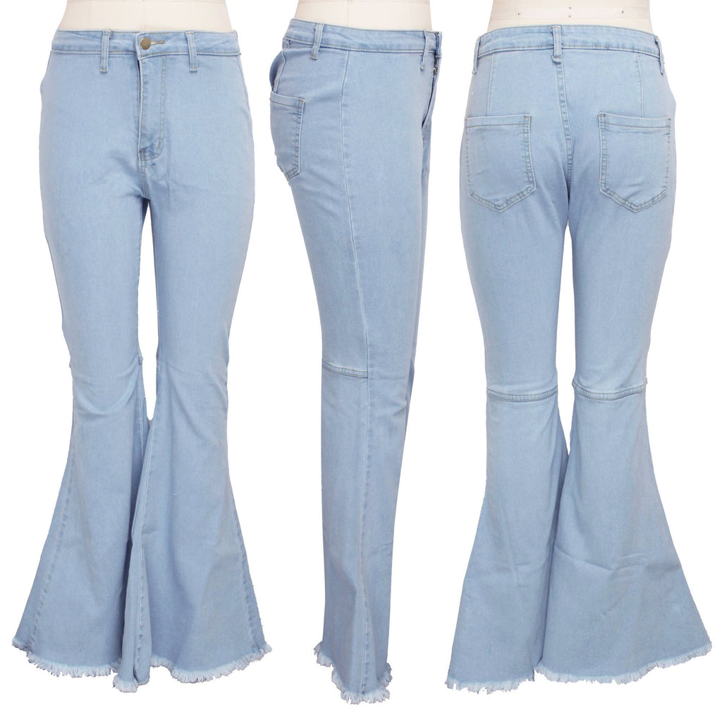 High-Waisted Slim Stretch Light Blue Denim