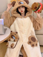 Thickeneded Velvet Flannel Warmth Snot bala Cute Pajama