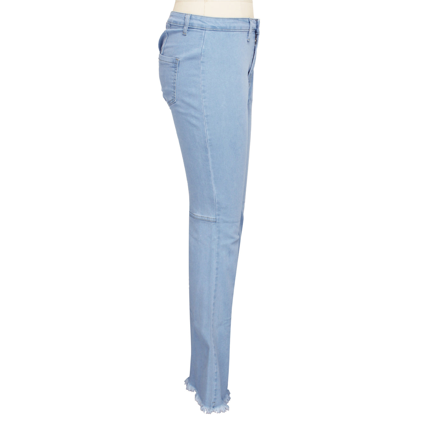 High-Waisted Slim Stretch Light Blue Denim