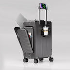 Three-Opening Multi-Functional Travel Gray Luggage