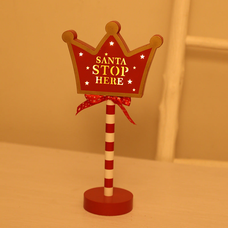 LED Wooden Street Sign Decorative Light