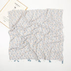 Cotton Linen Retro Ivory Mist Long Scarf