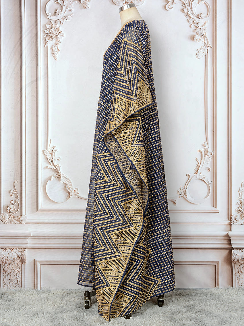 Embroidery Beaded Collar Flower Large Two-piece Jalabiya