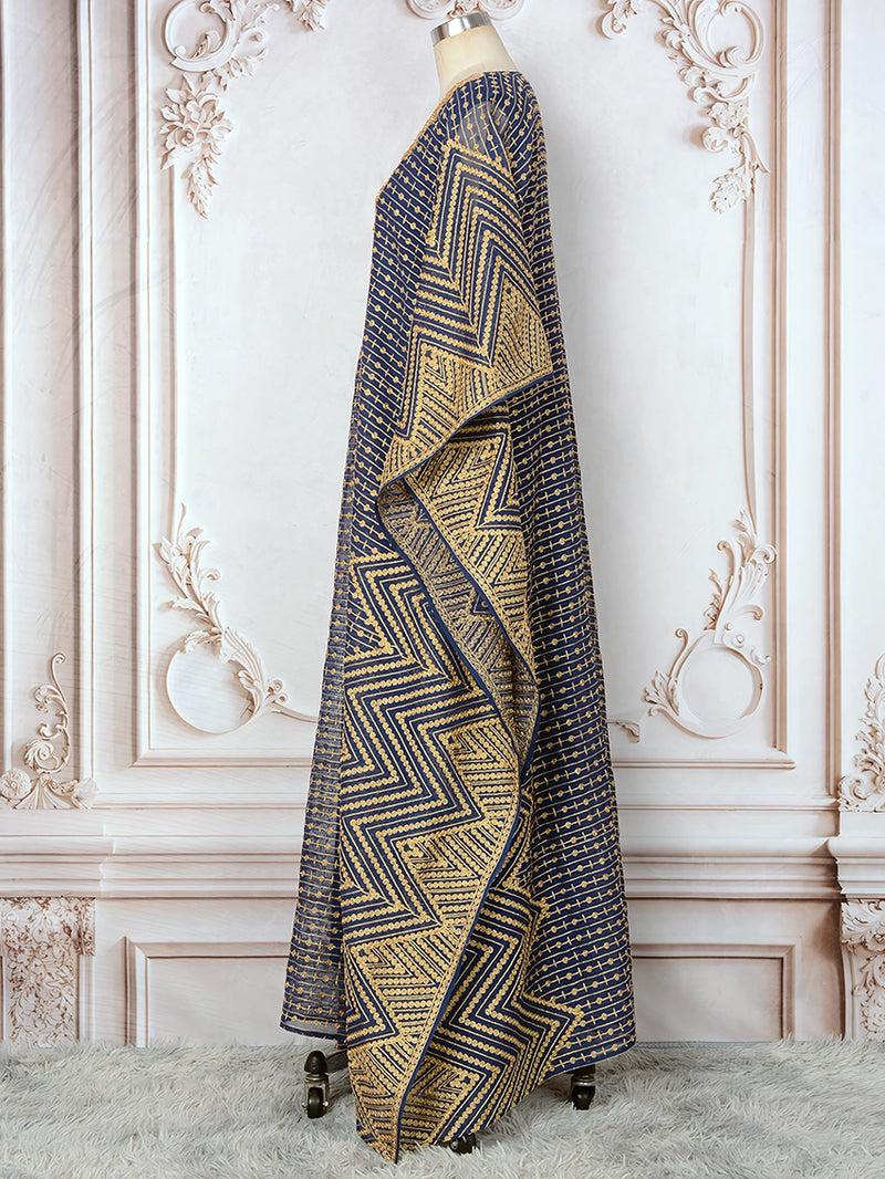 Embroidery Beaded Collar Flower Large Two-piece Jalabiya