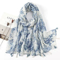 Vintage Soft Blue Toile Scarf