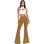 High-Waisted Slim Stretch Camel Denim