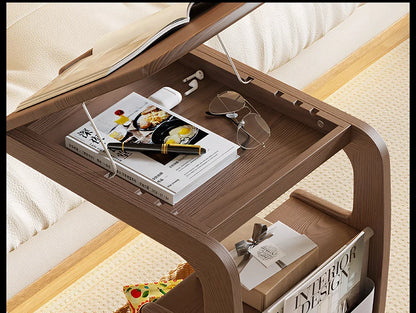 Solid Wood Movable Sofa Side Table