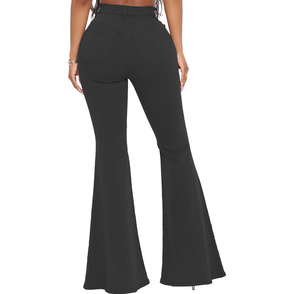 High-Waisted Slim Stretch Black Denim