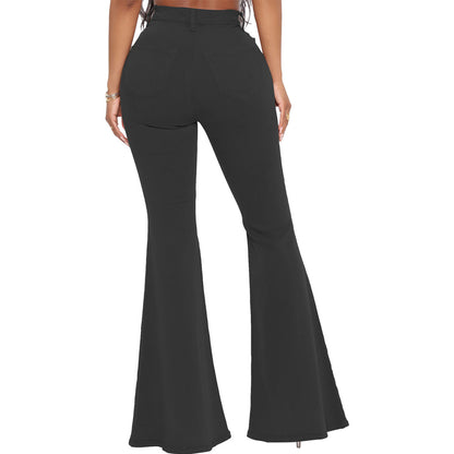 High-Waisted Slim Stretch Black Denim