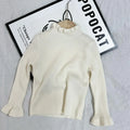 Bottoming Fleece Lined Knitted Apricot Sweater