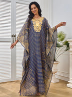 Embroidery Beaded Collar Flower Large Two-piece Jalabiya