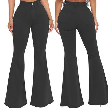 High-Waisted Slim Stretch Black Denim