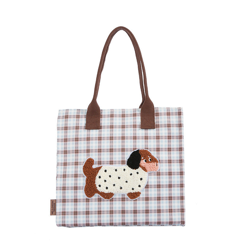 Vertical Stripes Spot Dog Tote Bag