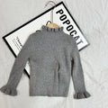Bottoming Fleece Lined Knitted Gray Sweater