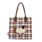 Vertical Stripes Spot Dog Tote Bag