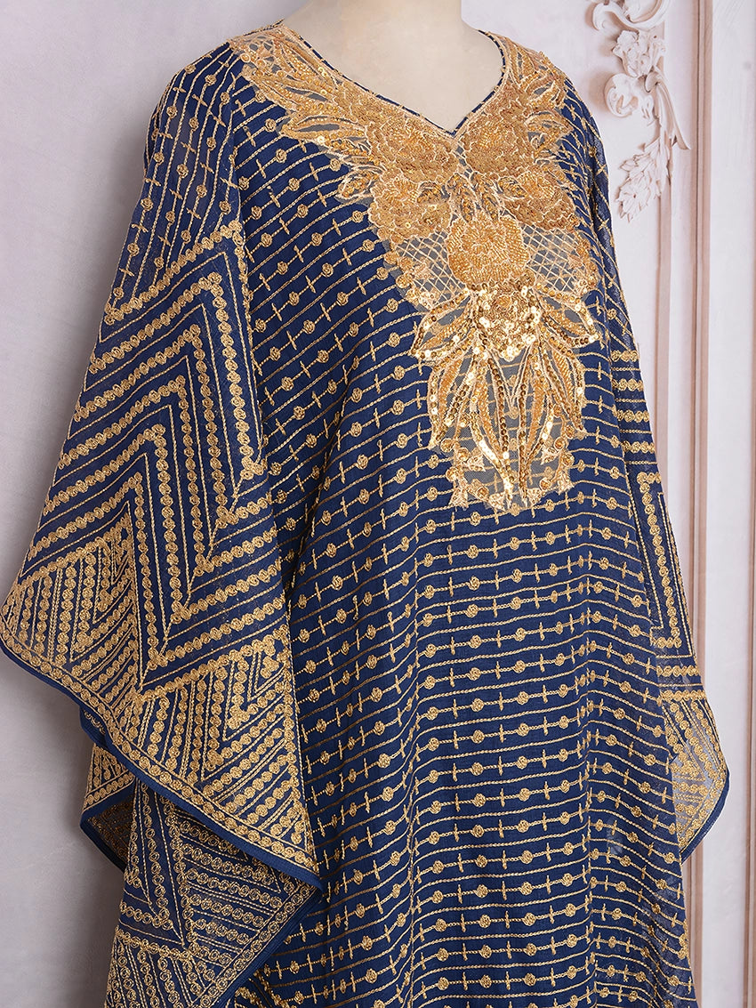 Embroidery Beaded Collar Flower Large Two-piece Jalabiya