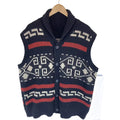 Retro Casual Men Knitted Dark Blue Cardigan