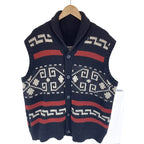 Retro Casual Men Knitted Dark Blue Cardigan