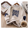 Thickened Faux Rabbit Apricot Velvet Boys Fleece Sweater
